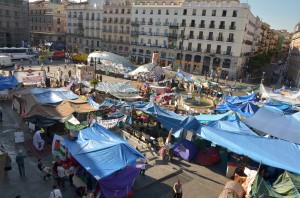 Protestcamp in Madrid, Puerte del Sol, im Mai 2011