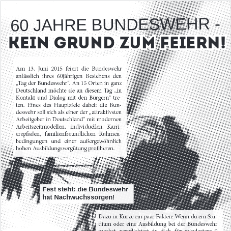 60 Jahre Bundeswehr – kein Grund zum Feiern!