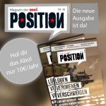 Dieser Artikel ist aus der aktuellen POSITION, dem Magazin der SDAJ. Du kannst es für 10€ jährlich abonnieren oder Dir erstmal eine Ausgabe zuschicken lassen. Schreib uns einfach eine Mail an position@sdaj.org