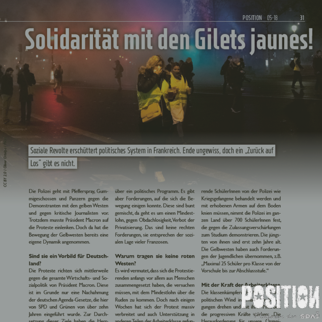 Solidarität mit den Gilets jaunes! (POSITION 5/18)