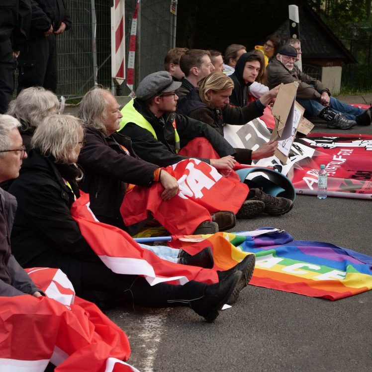 Blockade des Fliegerhorsts in Büchel