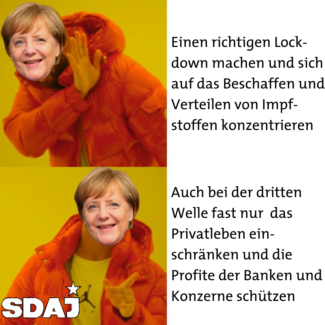 Merkel bittet um Verzeihung für die Eingriffe in die Profite der Konzerne