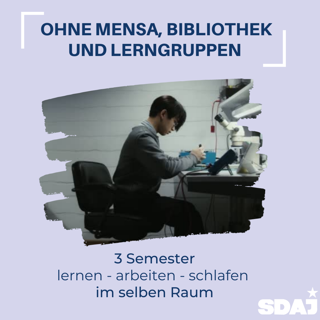 Eineinhalb Jahre ohne Mensa, Bib und Lerngruppen, 3 Semester Homeoffice – lernen, arbeiten und schlafen im selben Raum.