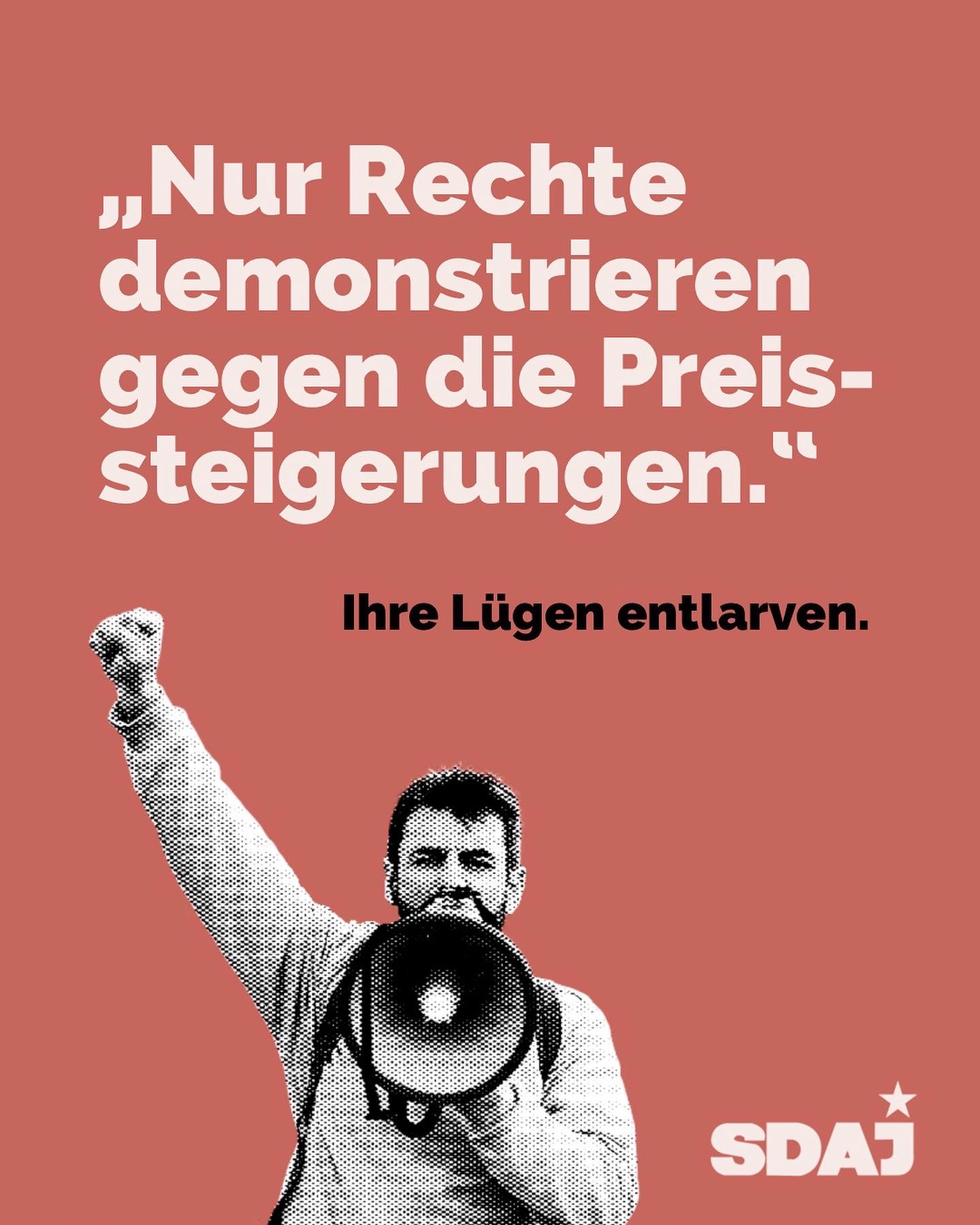 Ihre Lügen entlarven: „Nur Rechte demonstrieren gegen die Preissteigerungen“